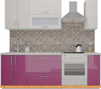 Кухня ВерсоМебель ВерсоЛайн 4-1.7 (белый 001/лиловый 012) картинка