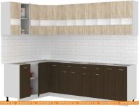 Кухня Кортекс-мебель Корнелия Экстра 1.5x2.8 без столешницы (дуб сонома/венге) картинка