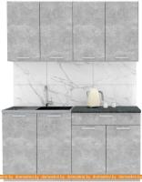 Кухня Интерлиния Мила Лайт 1.6 (бетон-бетон-кастилло темный) картинка