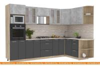 Кухня Интерлиния Мила 1.68x3.0 правая (бетон-антрацит-травертин) картинка