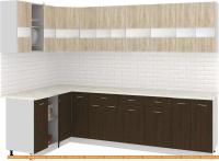 Кухня Кортекс-мебель Корнелия Экстра 1.5x2.8м (дуб сонома/венге/марсель) картинка