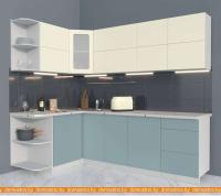 Кухня Интерлиния Мила Матте 1.5x2.5 А правая (слоновая кость-океан-опал светлый) картинка