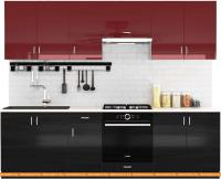 Кухня Сивирин-Компани Клео глосс 2.6 (черный глянец\бургундский глянец) картинка