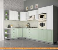 Кухня Интерлиния Мила Деко 1.88x3.2 правая (белый-мята-опал светлый) картинка