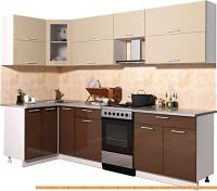 Кухня Интерлиния Мила Gloss 50-12x27 (ваниль/шоколад глянец) картинка