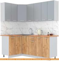 Кухня Интерлиния Мила Лайт 1.2x2.0 (серебристый-дуб золотой-дуб бунратти) картинка
