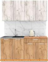 Кухня Интерлиния Мила Лайт 1.6 (дуб белый-дуб золотой-дуб бунратти) картинка