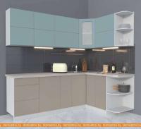 Кухня Интерлиния Мила Матте 1.5x2.3 А правая (океан-луна-травертин серый) картинка