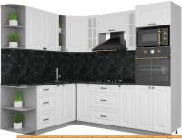 Кухня Интерлиния Мила Деко 1.88x2.4 левая (белый-белый-кастилло темный) картинка