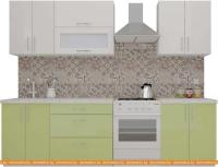 Кухня ВерсоМебель ВерсоЛайн 8-2.1 (белый 001/нежно-зеленый 032) картинка