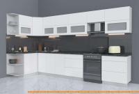 Кухня Интерлиния Мила Матте 1.5x3.8 Б левая (белый/белый/кастилло темный) картинка