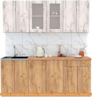 Кухня Интерлиния Мила 20-60 (дуб белый-дуб золотой-дуб бунратти) картинка