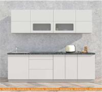 Кухня Интерлиния Мила Матте 2.5 А (белый/белый/кастилло темный) картинка