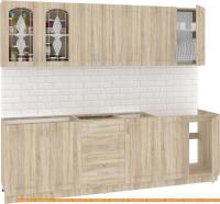 Кухня Кортекс-мебель Корнелия Ретро 2.5м без столешницы (дуб сонома) картинка