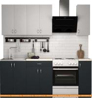 Кухня S-Company Клео лайт 1.5 (антрацит/стальной серый) картинка