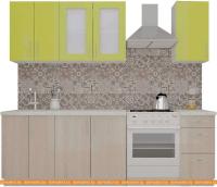 Кухня ВерсоМебель ВерсоЛайн 5-1.8 (зеленый лайм/ясень шимо светлый) картинка