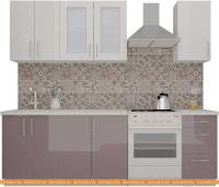 Кухня ВерсоМебель ВерсоЛайн 7-1.8 (белый 001/глициния 029) картинка