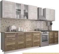 Кухня ЭлиГард Виктория рамка 2.6 (сосна каньон/дуб каньон/мрамор светлый) картинка