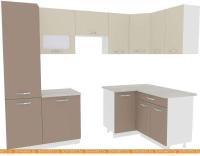 Кухня ВерсоМебель Эко-5 1.4x2.6 правая (латте/бежевый) картинка