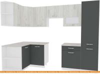 Кухня ВерсоМебель Эко-5 1.3x2.7 левая (дуб крафт белый/антрацит) картинка