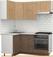 Кухня S-Company Клео крафт 1.2x1.8 левая (гикори темный/гикори натуральный) картинка