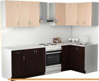 Кухня S-Company Клео лайт 1.2x2.1 правая (венге/дуб молочный) картинка