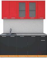 Кухня Интерлиния Мила 18 (красный-антрацит-кастилло темный) картинка