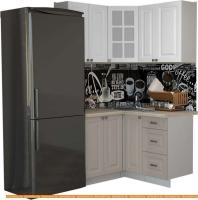 Кухня Интерлиния Мила Деко 1.2x1.3 (белый/луна/травертин серый) картинка