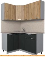 Кухня Интерлиния Мила Лайт 1.2x1.5 (дуб золотой-антрацит-дуб бунратти) картинка