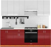 Кухня Сивирин-Компани Клео глосс 2.3 (бургундский глянец\белый глянец) картинка