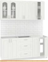 Кухня Кортекс-мебель Корнелия Ретро 1.7м без столешницы (ясень белый) картинка