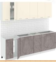 Кухня Кортекс-мебель Корнелия Лира 2.4 без столешницы (крем/оникс) картинка