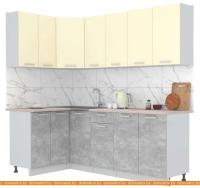Кухня Интерлиния Мила Лайт 1.2x2.2 (ваниль-бетон-травертин) картинка