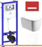 Унитаз Lavinia Boho Relfix Bell Pro Rimless 6 в 1 75110002 (красный стекло) картинка