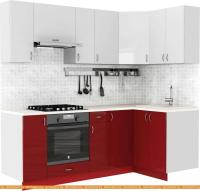 Кухня S-Company Клео глосc 1.2x2.2 правая (бургундский глянец/белый глянец) картинка