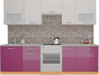 Кухня ВерсоМебель ЭкоЛайт-6 3.0 (белый/лиловый) картинка