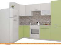 Кухня ВерсоМебель ЭкоЛайт-6 1.4x2.7 левая (белый/нежно-зеленый) картинка