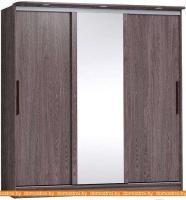 Шкаф-купе Глазов Strike 2000 ЛДСП с зеркалом (ясень анкор темный) картинка