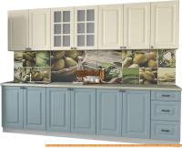 Кухня Интерлиния Мила Деко 2.8 А (слоновая кость/океан/опал светлый) картинка