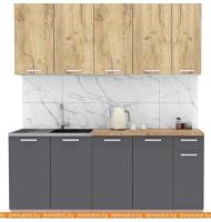 Кухня Интерлиния Мила Лайт 1.9 (дуб золотой-антрацит-дуб бунратти) картинка
