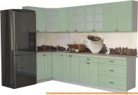 Кухня Интерлиния Мила Деко 1.2x3.0 (мята/травертин серый) картинка