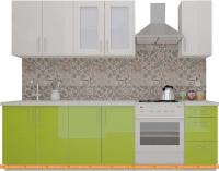 Кухня ВерсоМебель ВерсоЛайн 3-2.0 (белый 001/лайм яркий 026) картинка
