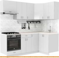 Кухня S-Company Клео глосc 1.2x2.1 правая (белый глянец/белый глянец) картинка
