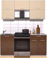 Кухня Интерлиния Мила Gloss 60-19 (ваниль/шоколад глянец) картинка