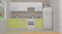 Кухня ВерсоМебель ЭкоЛайт-6 2.6 (белый/лайм) картинка