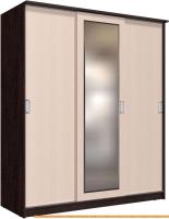 Шкаф-купе Интерлиния Неаполь АН-012-20-01 БФ (дуб молочный/дуб венге) картинка