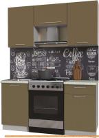 Кухня Интерлиния Мила Пластик 1.6 А (капучино глянец/опал светлый) картинка