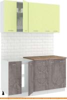 Кухня Кортекс-мебель Корнелия Лира 1.5м (салатовый/оникс/мадрид) картинка
