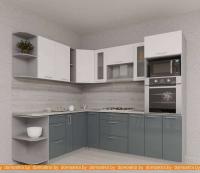 Кухня Интерлиния Мила Gloss 1.88x2.4 левая (белый-асфальт) картинка