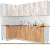 Кухня Интерлиния Мила Лайт 1.2x2.6 (дуб белый-дуб золотой-дуб бунратти) картинка